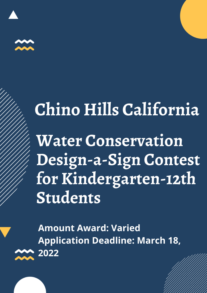Water Conservation Design-a-Sign Contest for Kindergarten-12th Students