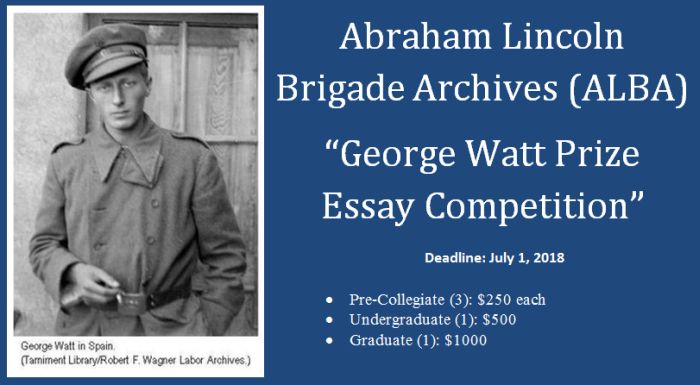 ALBA George Watt Prize Essay Competition
