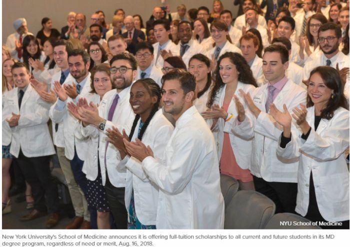 New York University will offer Free Tuition for Medical Students