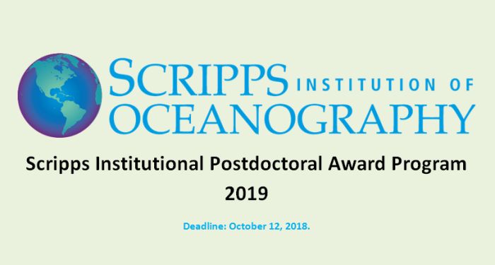 Scripps Institutional Postdoctoral Award Program 2019