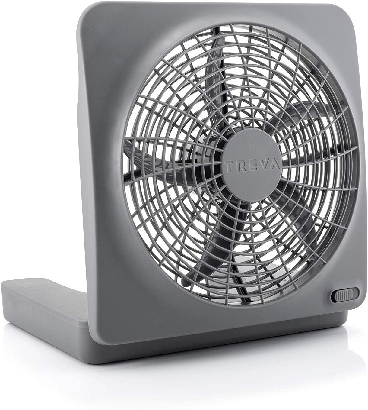 O2COOL Treva NEW 10" Battery Operated Fan with Adapter, Graphite