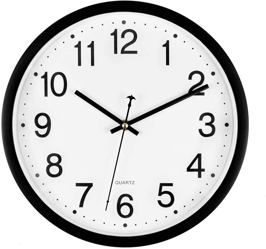 Bekith 12-Inch Black and White Clock