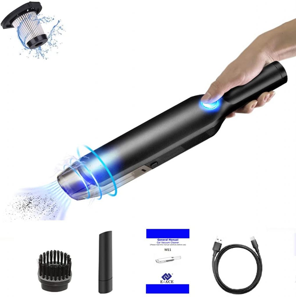 E-ACE Portable Handheld Vacuum Cleaner Cordless Rechargeable Vacuum with Powerful Suction 