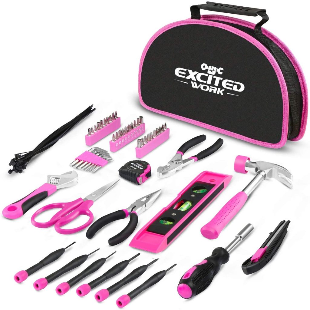 EXCITED WORK 69-Piece Pink Tool kit