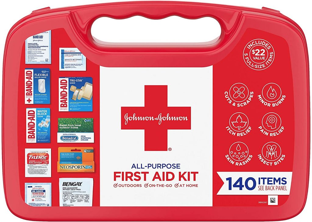 Johnson & Johnson All-Purpose Portable Compact First Aid Kit 