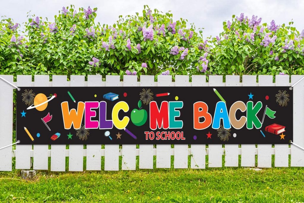 KMUYSL Welcome Back to School Banner with Extra Large Fabric
