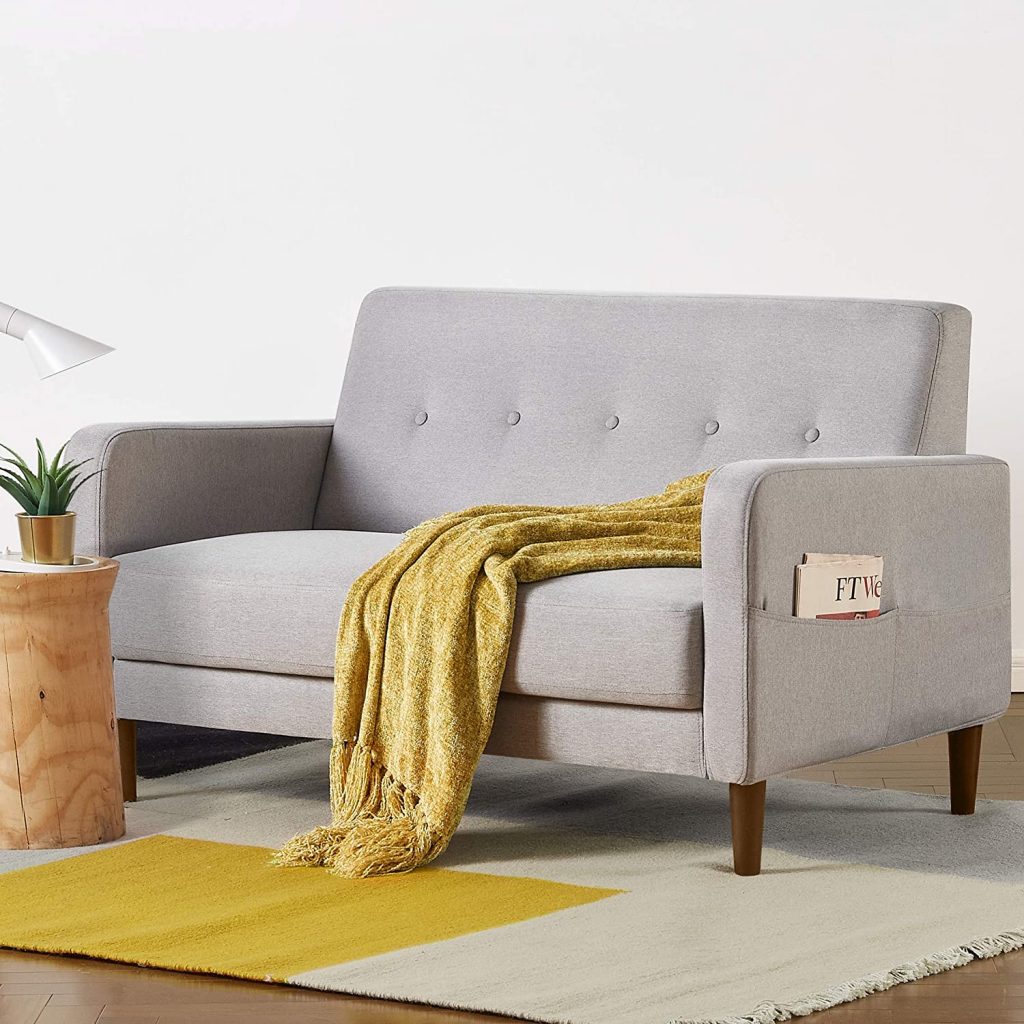 Mellow ADAIR Mid-Century Modern Sofa with Armrest Pockets 