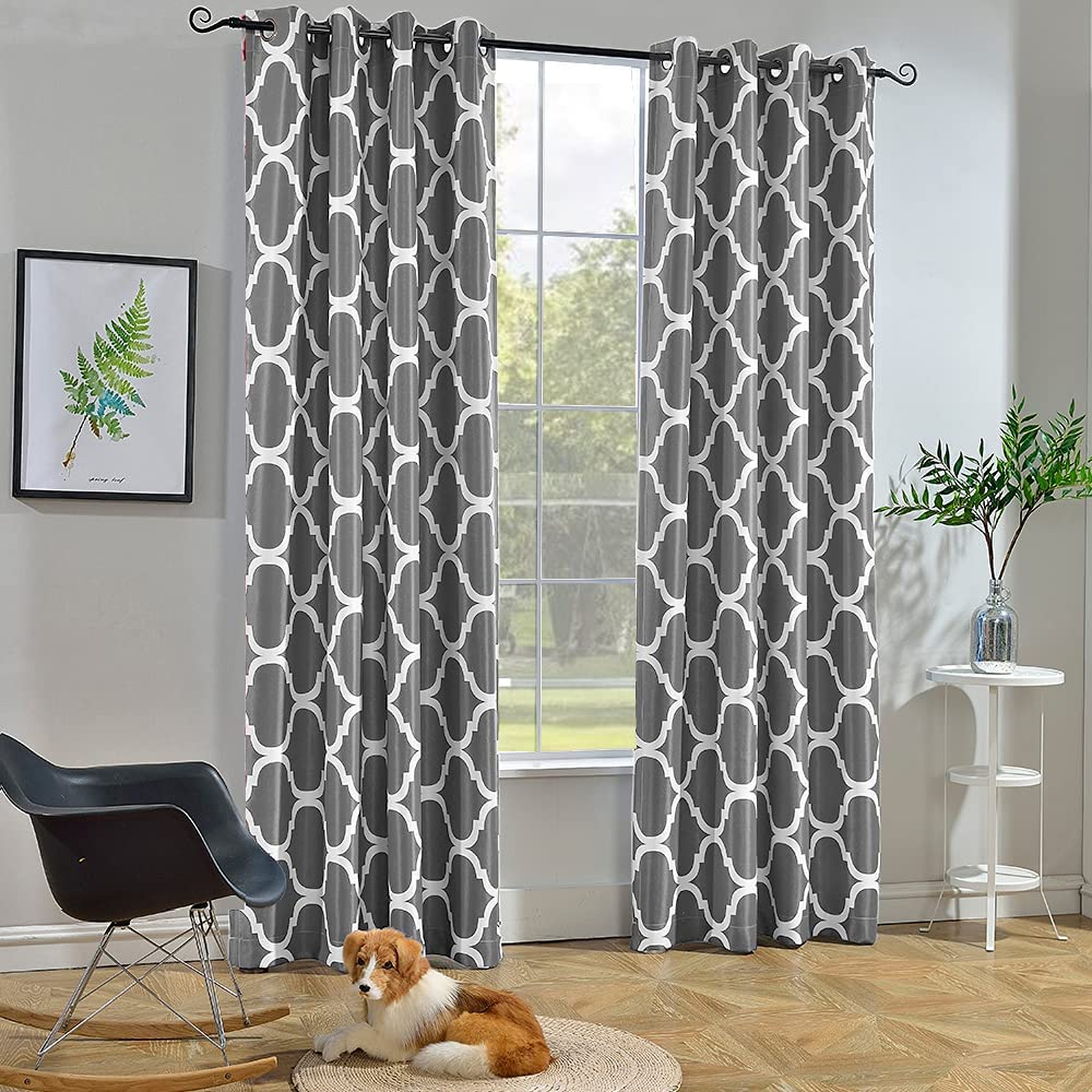 Melodieux Moroccan Fashion Room Darkening Blackout Grommet Top Curtains