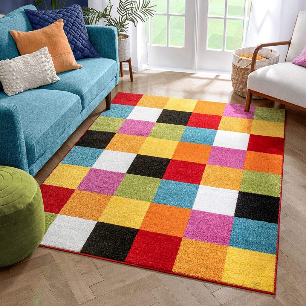Modern Squares Multi Geometric Area Rug by Well Woven