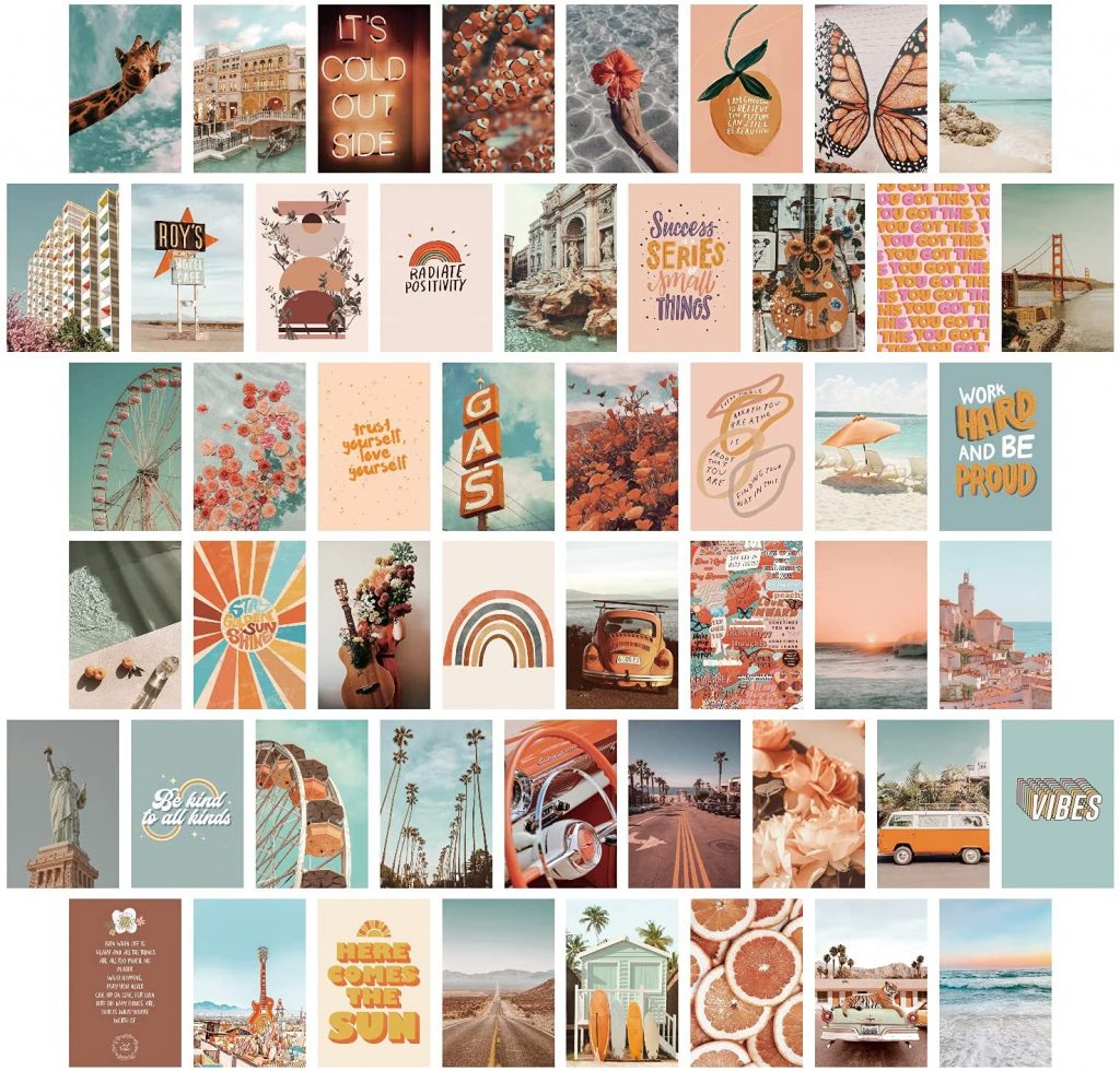Procida Peach Beach Picture Wall Collage Kit for Wall with 50 Sets