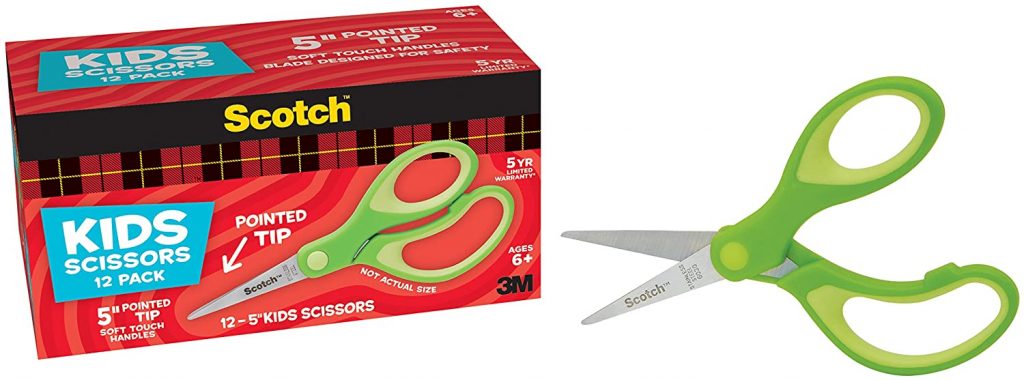 Scotch 5-Inch Soft Touch Pointed Kid Scissors