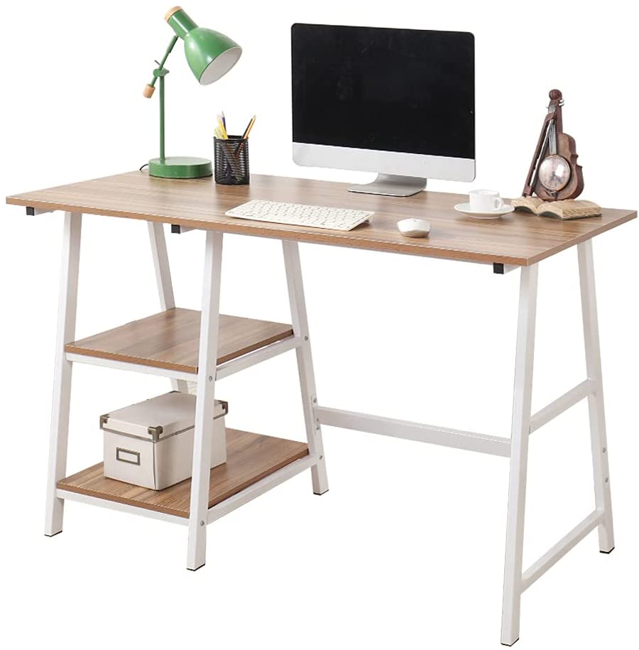 Soges Computer Desk for Writing Purpose with Shelf Storage Desk Measures