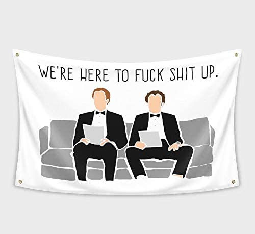 The Interview Banner Flag for Dorms with Black and White Shade