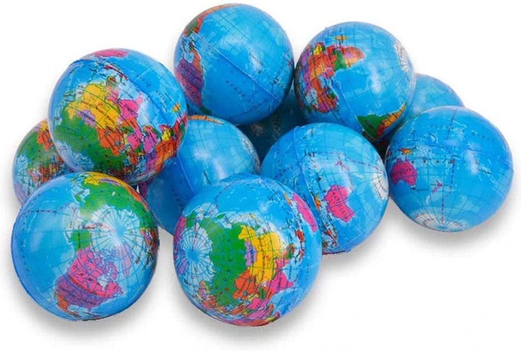 Wang-Data 24 Pack Squeezable World Stress Balls for Kids