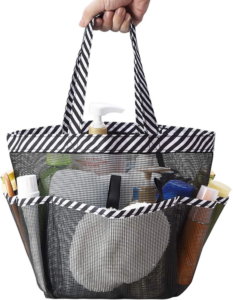 Zecval Mesh Shower Caddy Tote with Portable Eight Storage Pockets for Dorm Essentials