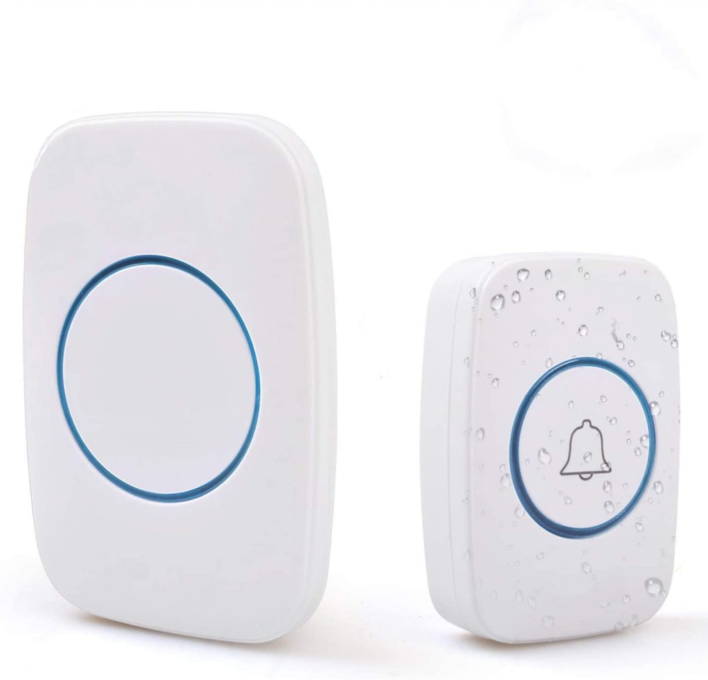 Zhenxing Wireless Doorbell with 1 Plug-in Receiver and 1 Push Button Transmitter Operating at 500Feet