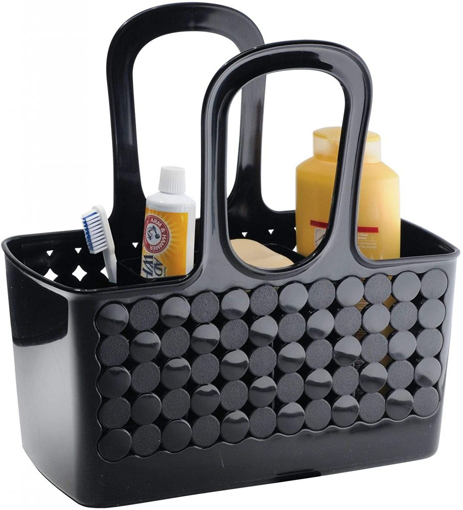 iDesign Orbz Plastic Bathroom Shower Tote Small Divided for College Dorm