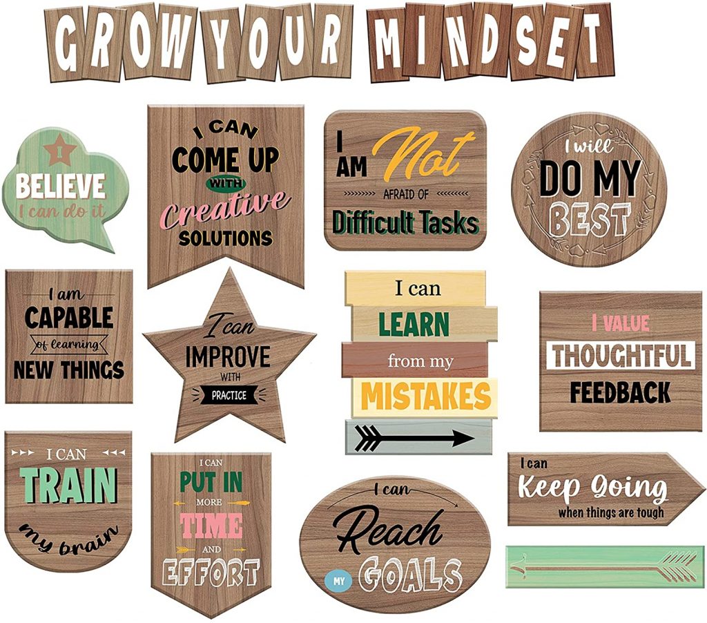 Home Sweet Growth Mindset Classroom Decorations with Bulletin Board Set 