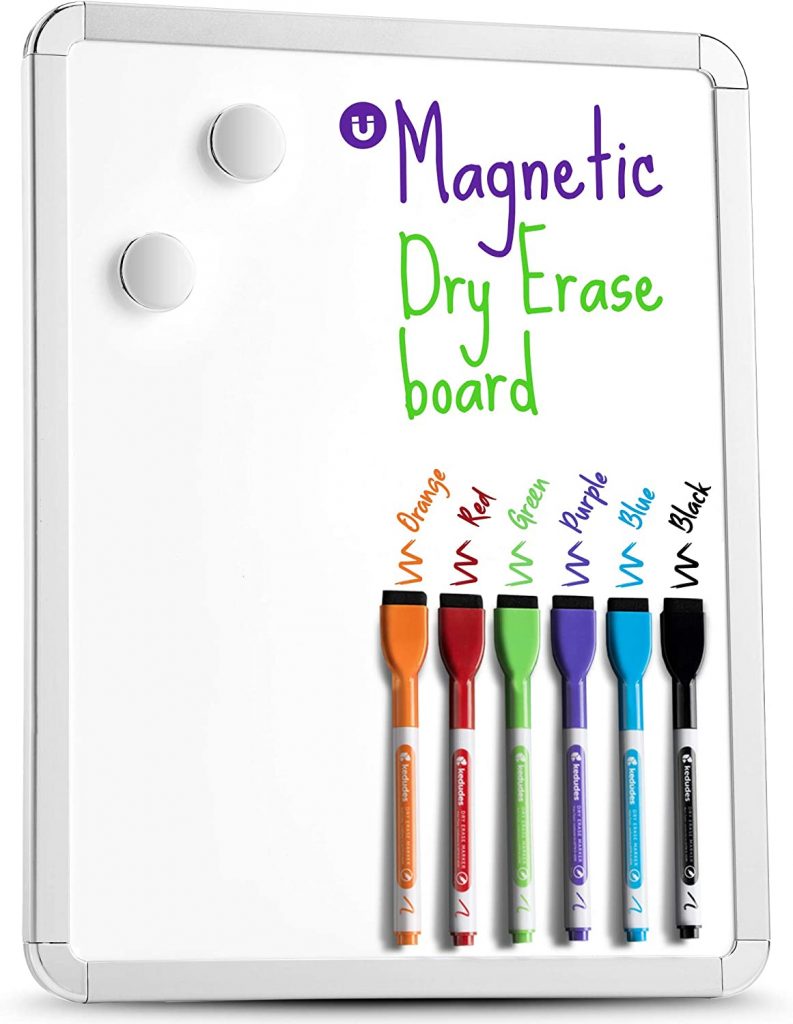 Premium Magnetic 11’’ x 14’’ Small Dry Erase Board with 6 Magnetic Dry Erase Markers
