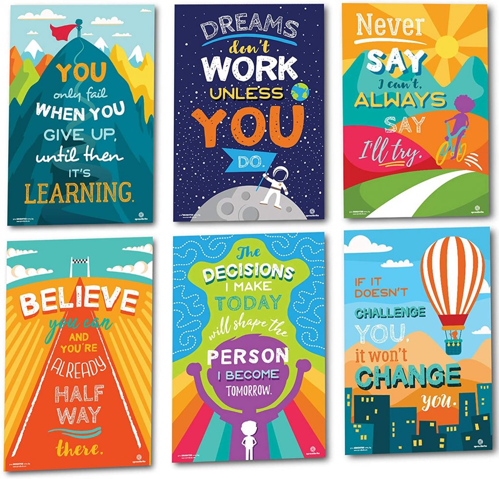 Sproutbrite Classroom Decorations Motivational Posters 