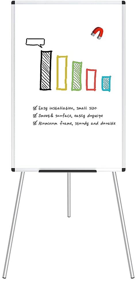 VIZ-PRO Magnetic Portable Easel Dry Erase Board with Stand 