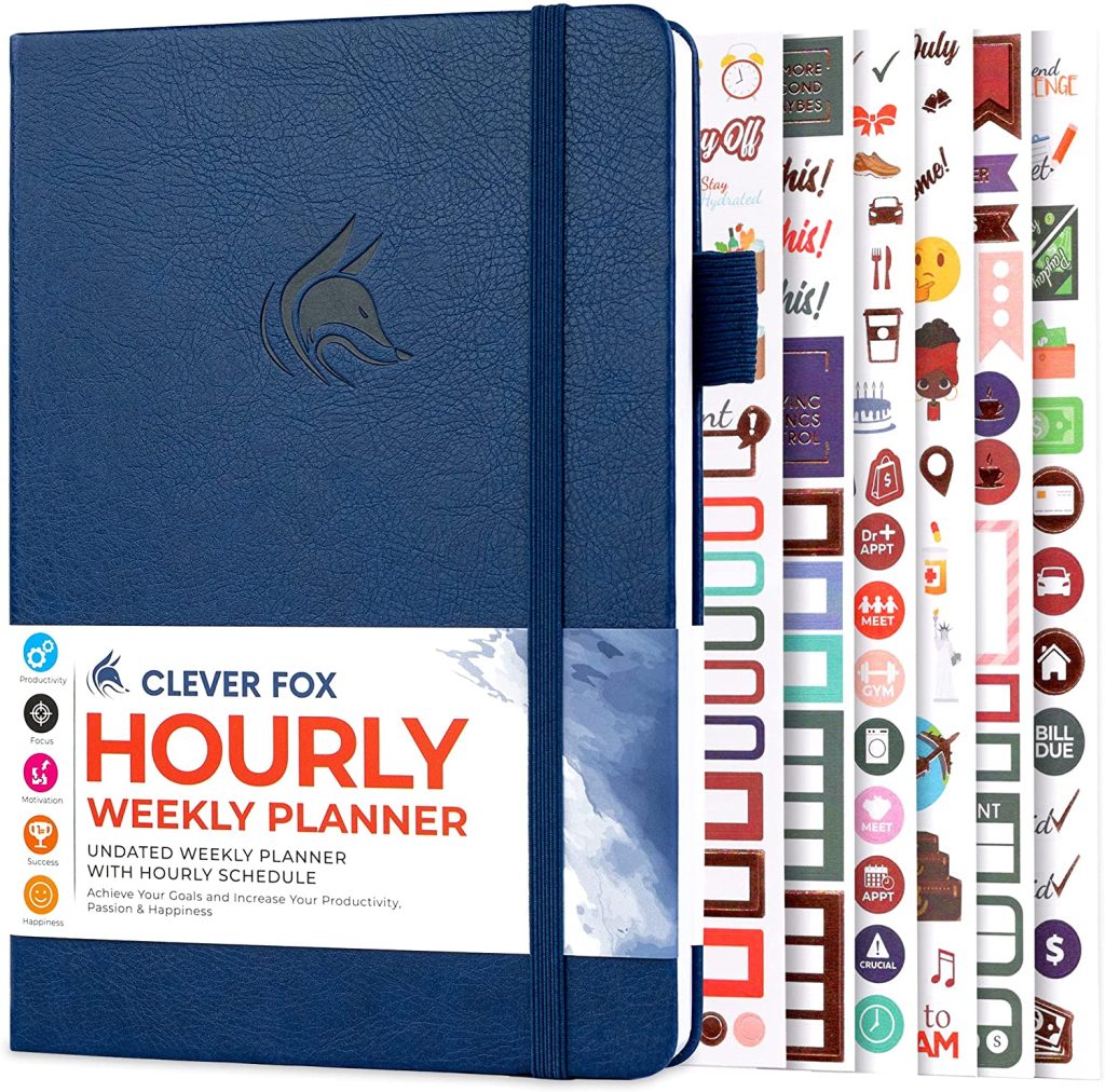 Clever Fox Weekly & Monthly Life Planner with Time Slots, Appointment book, and Daily Organizer to Increase Productivity