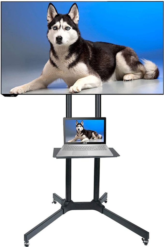 Husky Mounts Mobile TV stand with Additional Wheels