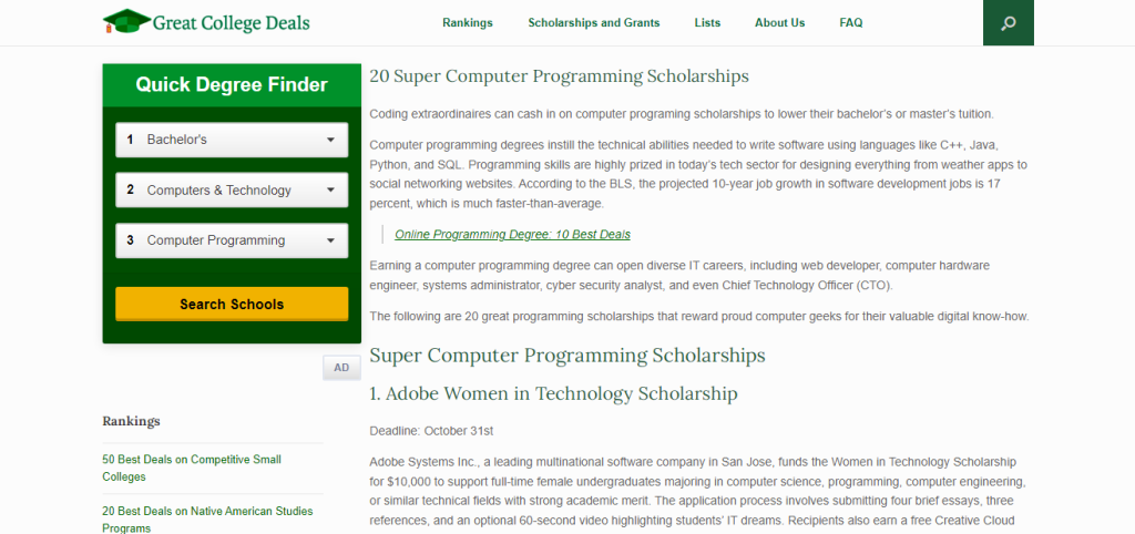 Develop Intelligence Scholarship for Promising Programmers