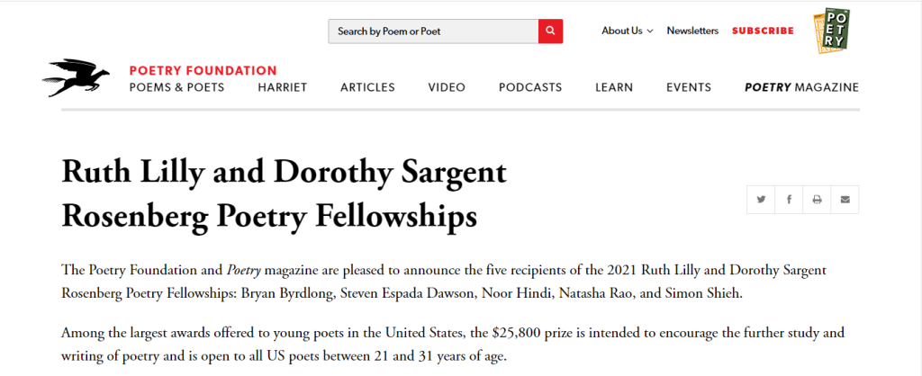 10 Scholarships for Writing Poems
