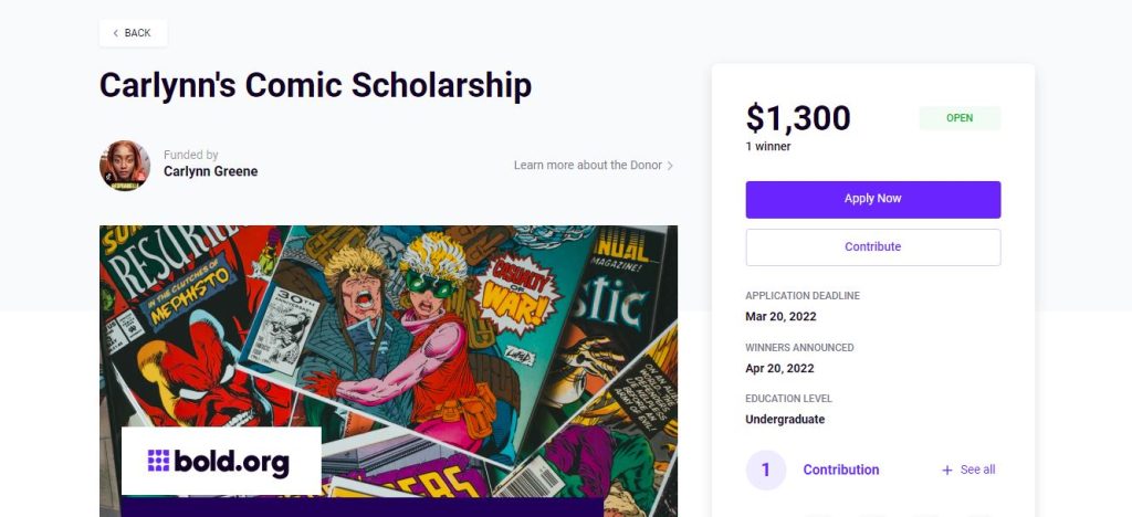 Comic Scholarships