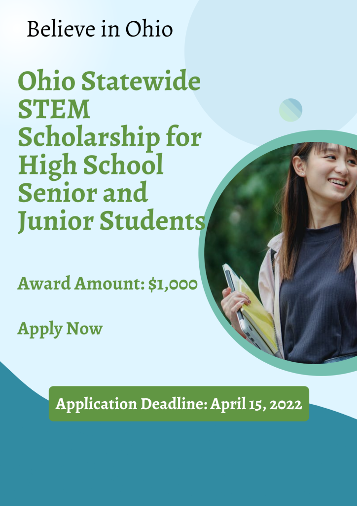 Ohio Statewide STEM Scholarship for High School Senior and Junior Students 