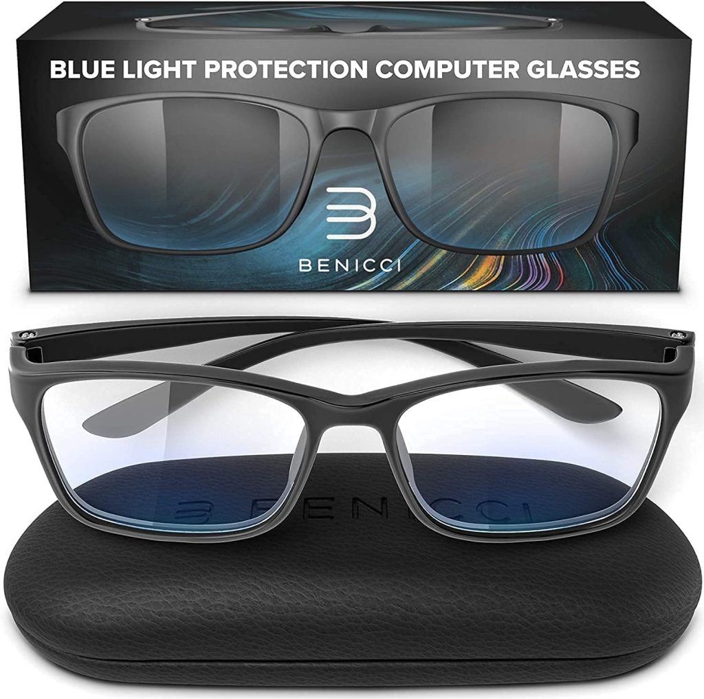 Stylish Blue Light Blocking Glasses for Women or Men - Ease Computer and Digital Eye Strain, Dry Eyes, Headaches and Blurry Vision - Instantly Blocks Glare from Computers and Phone Screens