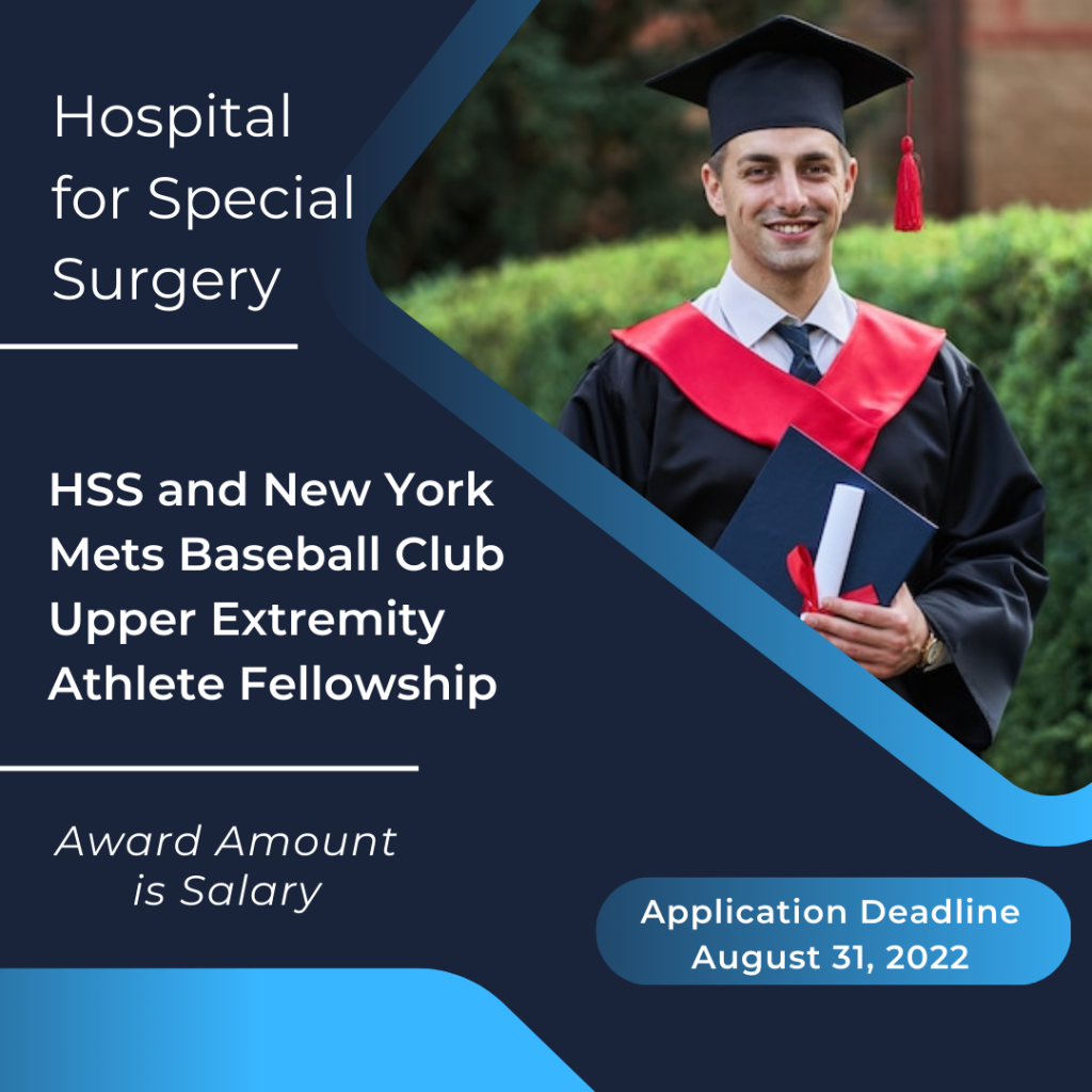 HSS and New York Mets Baseball Club Upper Extremity Athlete Fellowship(1)